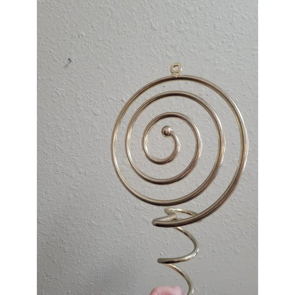 Vintage PartyLite Olympia Glass Candle Holder, Spiral Brass Wall Sconce Set Pair